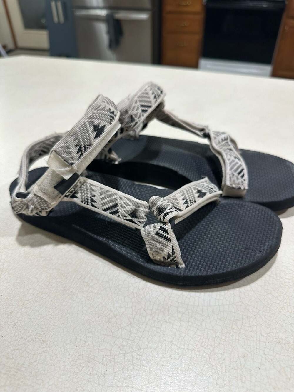 Teva Women's Original Universal Sandals Boomerang White Grey Aztec Size 8